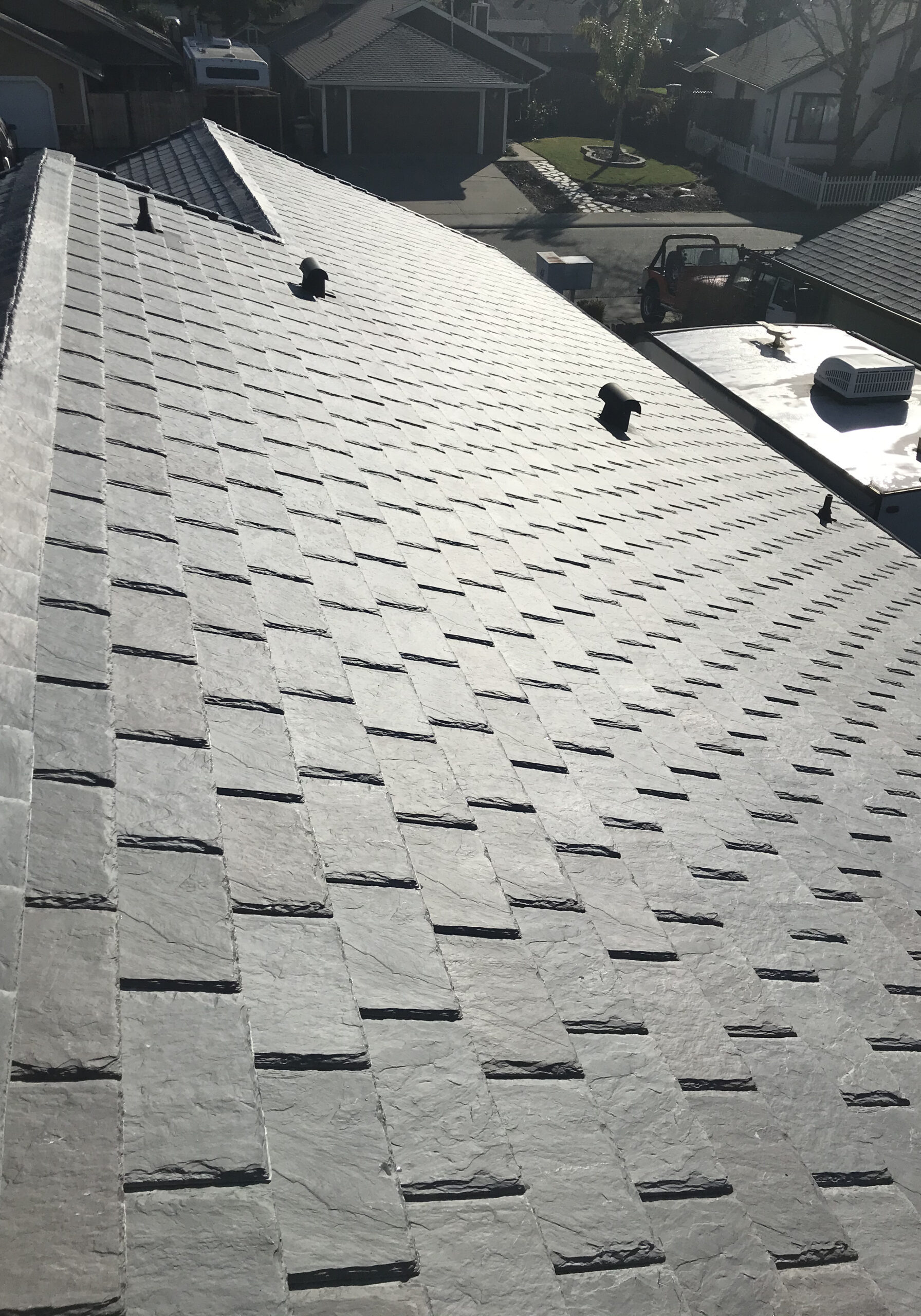 gray tile roof