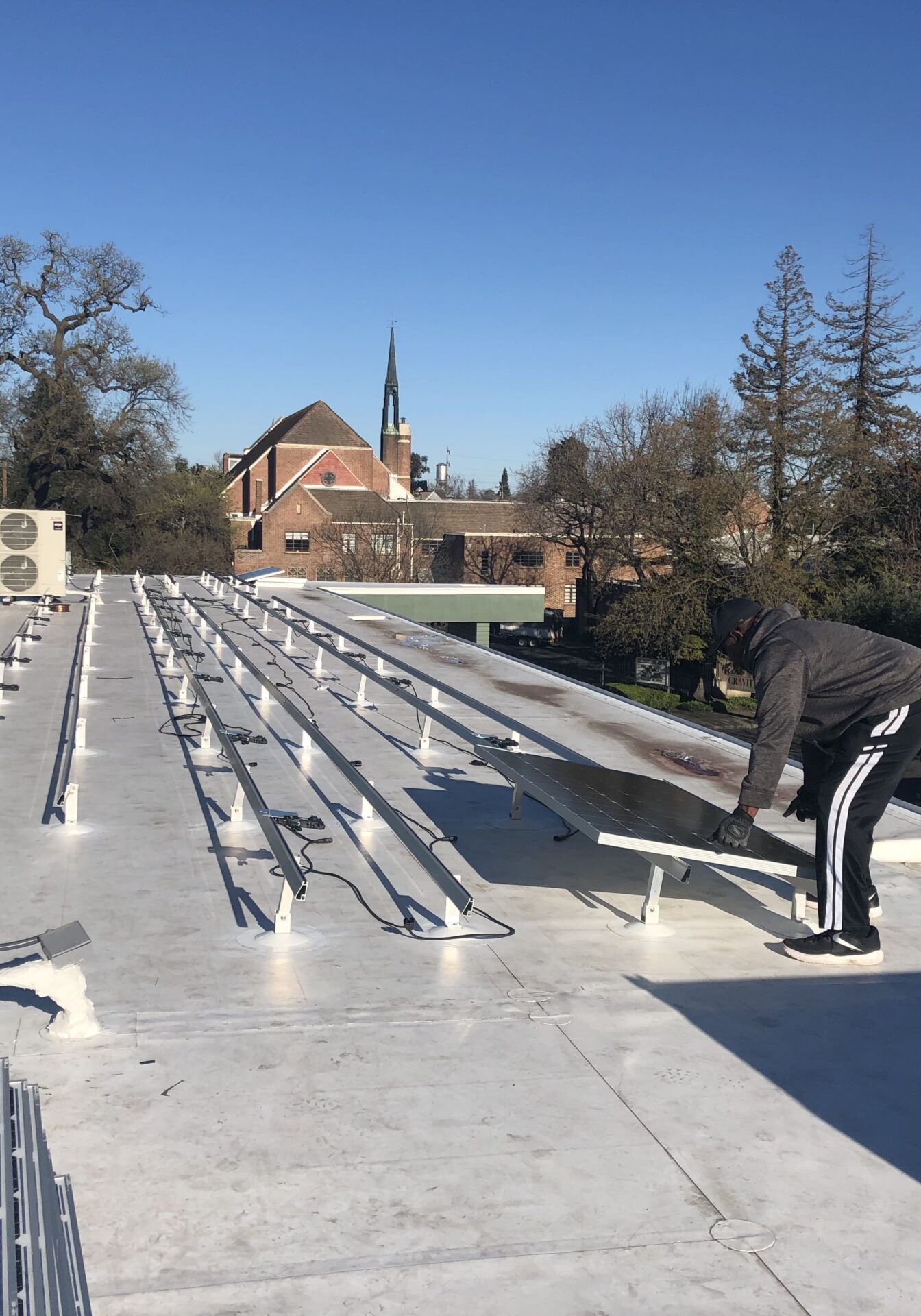 installing solar panel