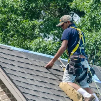 tile roof repair in progress